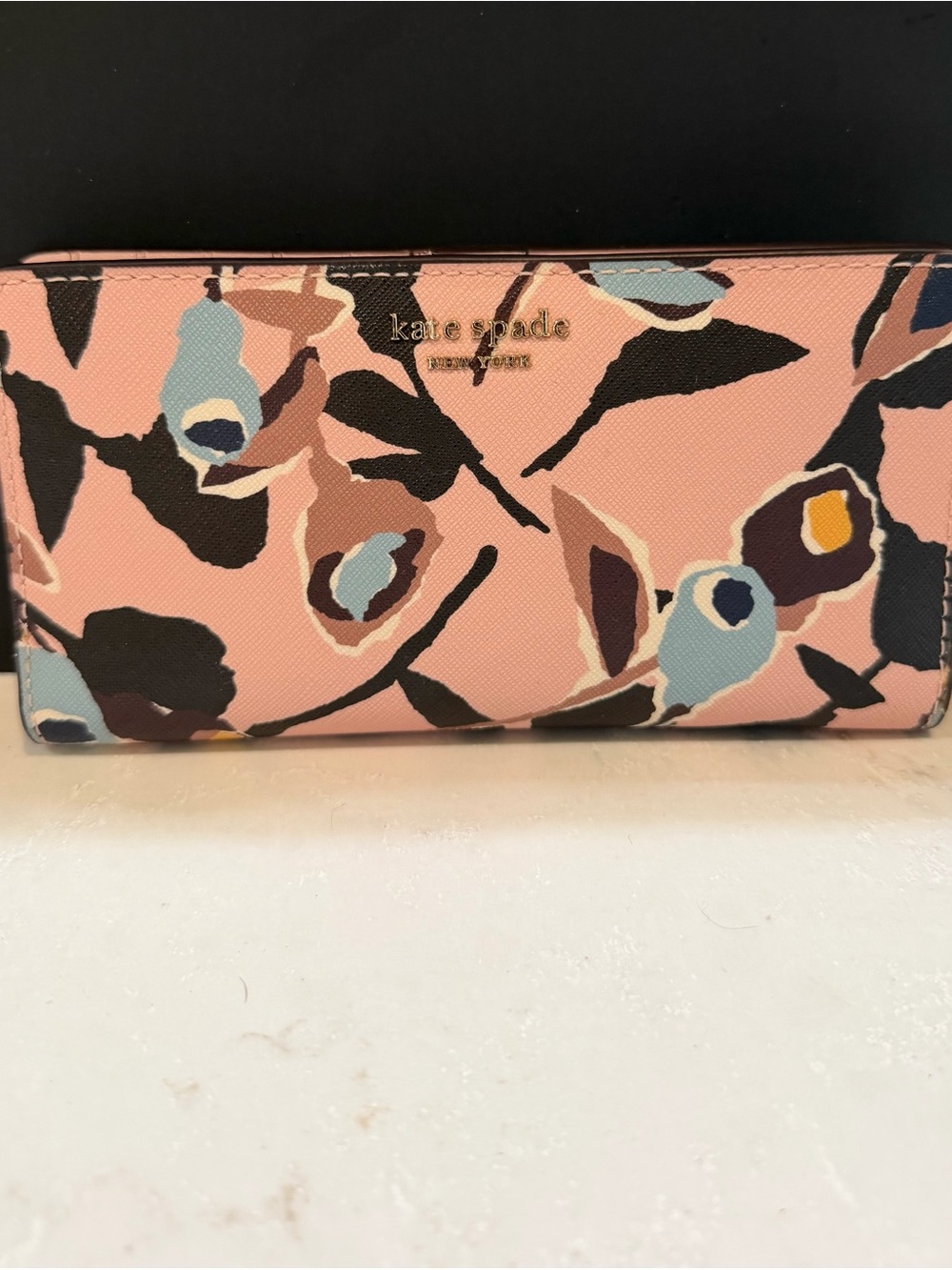 kate spade Pink Cameron Paper Rose Slim Bifold Wallet